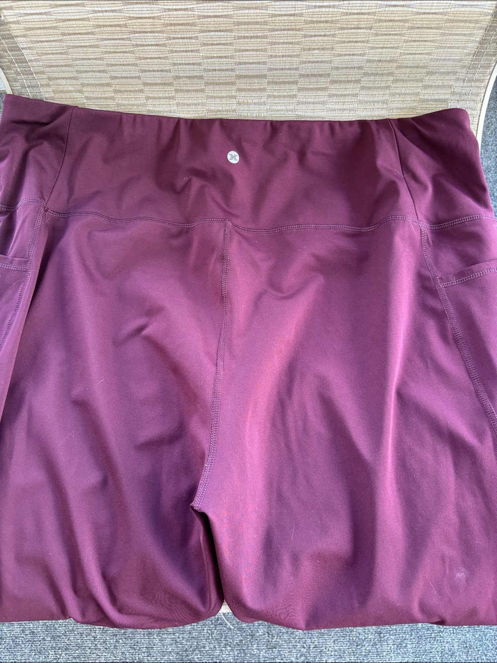 RBX Burgundy High-Waist Leggings with Side Pockets - Picture 5 of 7